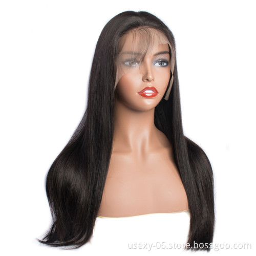 Aliexpress Wholesale Vendor Human Hair Toupee Natural Color Human Hair Full Lace Wig